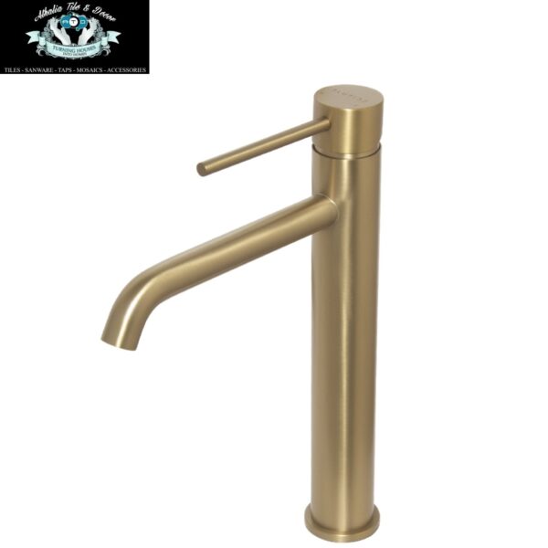 Tall Basin Mixer Pin Brushed Brass